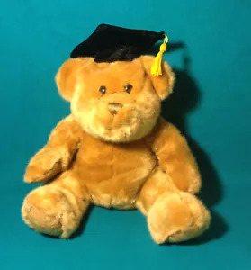 Graduation Teddy Bear Doll Gift Stuffed Soft Plush Toy Animal Cap US Balloon 11" - Picture 1 of 11