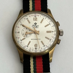Lings 21 Prix Vintage Watch Chronograph System Chronostop Men’s Gold Plated - Picture 1 of 7