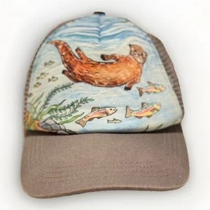 Sunday Afternoon Boy's Trucker Hat River Otter Animal Draw Gray M L Snapback - Picture 1 of 7