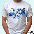 Scotland football flag - white t shirt top design - mens womens kids baby sizes