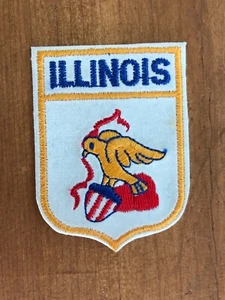 Vtg Illinois Embroidered Iron On Patch Travel Souvenir IL USA 2.5” Sew Badge - Bild 1 von 4