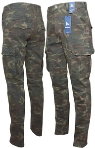 Pantalones de combate de carga para hombre ejército camuflaje elásticos 6 bolsillos 32""-44"" de Beebizco - Imagen 1 de 6