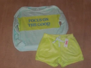 NEW, GIRLS SUPER SOFT FOCUS ON THE GOOD PAJAMAS SET FROM JUSTICE, SIZE 7 - Picture 1 of 2