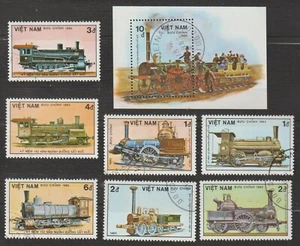 1985 VN Souvenir Sheet & Stamps German Railways Scott # 1551-1559 Cto - Picture 1 of 1