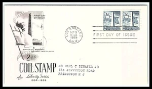 Los Angeles CA Bunker Hill Monument Coil Stamps 2 1/2 FDC Envelope 1959 fdc39 - Picture 1 of 2