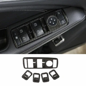 Interruptor de ventana de fibra de carbono ABS borde de guarnición de botones para Benz Clase C 2010-2014 - Imagen 1 de 9