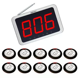 SINGCALL Wireless Calling System for Restaurant Hotel 1 Display 10 one Buttons - Picture 1 of 7