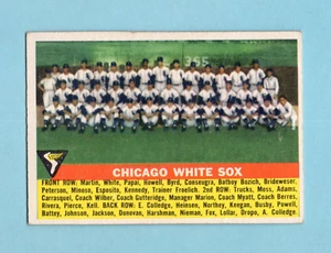 Tarjeta de béisbol Topps #188 1956 del equipo de los Medias Blancas de Chicago EX+ aplicación wrk ls - Imagen 1 de 2