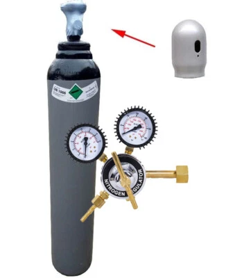 SILESIANGAZ Stickstoff Wasserstoff Gasflasche 8 Liter 1,6m3 Klimaanlagen Lecktest Reduzierer