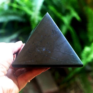 HUGE Shungite Pyramid 4 inch 100mm 1.37lb BETTER Than Orgone EMF & 5G Protection - Picture 1 of 9