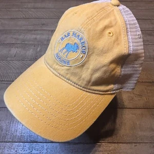 NWOT Bar Harbour Maine Embroidered Baseball Cap Yellow w/ White Mesh Hook/Loop - Bild 1 von 5