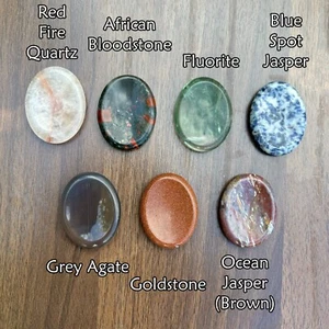 NATURAL CRYSTAL Worry Stone Palm Stone 45mm Polished Thumb Stone 40+ Varieties - Picture 1 of 46