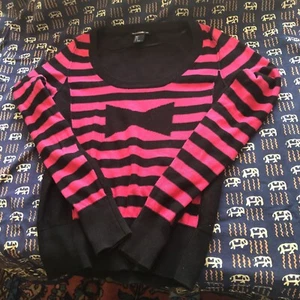 Sonia Rykiel for H&M striped bow cotton sweater, NET, Size Small, Pink/black - Picture 1 of 7