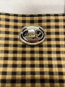 Longaberger Black & tan checked satchel/Tote  purse, double handles 8” x 11” - Picture 1 of 6