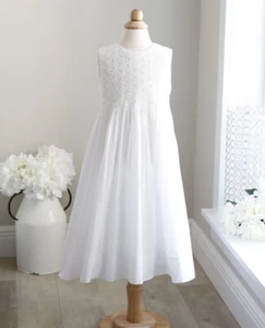 Strasburg Dress White Smocked Ecru Embroidered Special Occasion Size 4 - Picture 1 of 8