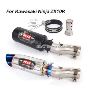 Tubo de escape de enlace medio con puntas silenciadoras para Kawasaki Ninja ZX10R 2016~2020 - Imagen 1 de 12
