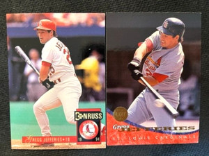 MLB - Gregg Jefferies 1994 Donruss & 1994 Donruss Leaf Baseball - Cardinals