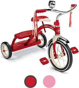Radio Flyer Classic Dual Deck Toddler Tricycle, Red, 12 Inch Front Wheel, Ages 2 - Picture 1 of 12