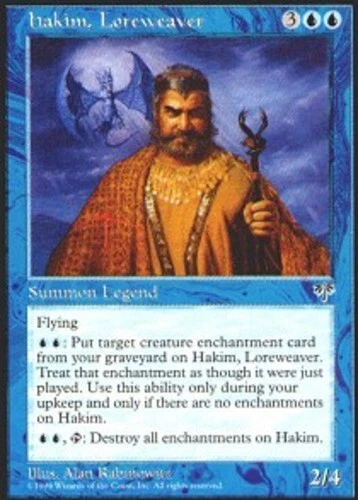 Hakim, Loreweaver ~ Lightly Played Mirage MTG Magic UltimateMTG Blue Card - Image 1 of 1