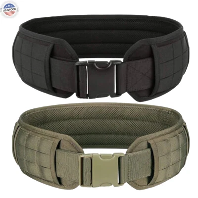 Tactical Molle Battle Belt Military Combat Padded Patrol Hunting Shooting Belt - Image 1 of 4
