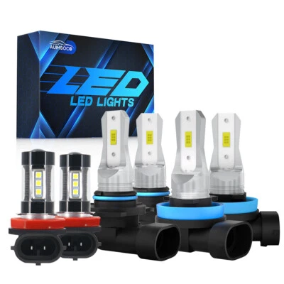 For 2014-2019 Toyota Highlander LED Headlight + Fog Light Bulbs Combo Kit 10000K — 第 1/4 张图片