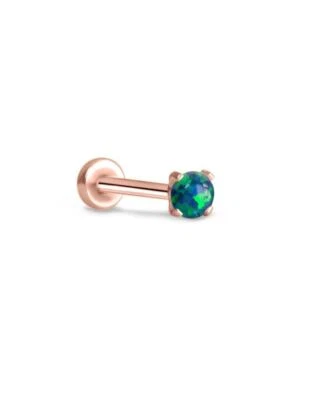 Anillo nariz pasador de empuje Labret sin rosca acero oro rosa Monroe 2 mm punta ópalo Foto 1 de 2