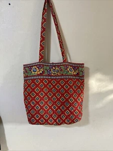 Bolso de Mano Vera Bradley "Villa Red" Otoño 2004 Hecho en EE. UU. - Imagen 1 de 5