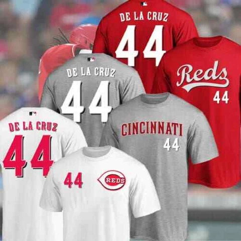 Elly De La Cruz #44 Cincinnati Baseball Team Name & Number T-Shirt Cover