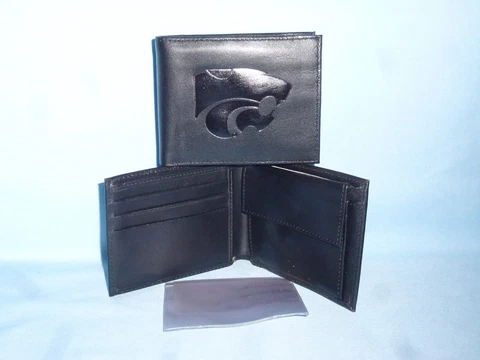 KANSAS STATE WILDCATS  Leather BiFold Wallet  black  cb Cover