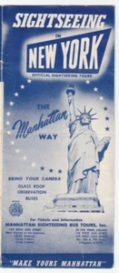 1950's NEW YORK CITY Sightseeing BROCHURE~Manhattan Bus Tours~CHINATOWN~Bowery - Picture 1 of 4