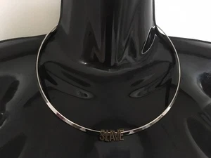 SLAVE Collar Solid Neck Band Necklace Jewellery Jewelry Submissive Sub Bronze - Picture 1 of 1