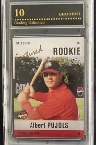 Albert Pujols Featured Rookie 2004 Just Minors Grading Unlimited Gem Mint 10 - Picture 1 of 2
