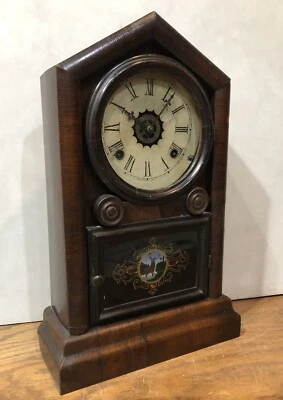 W.L. Relógio de prateleira Gilbert Gem 8 dias e greve prateleira de mesa - Imagem 1 de 4