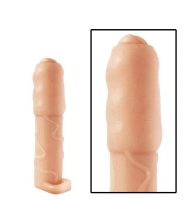 Vibrating Penis Sheath Cock Sleeve Extension Extender Girth Enhancer Enlarger - Image 1 of 3