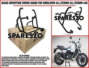 BLACK ADVENTURE ENGINE GUARD FOR R.E HIMALAYAN 411 & SCRAM 411 & SCRAM 440 - Picture 1 of 21