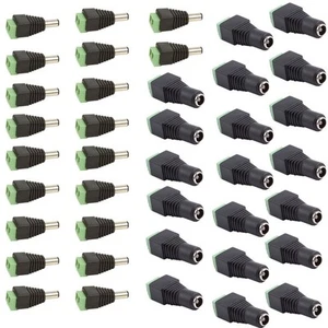 20 pares conector adaptador de enchufe de corriente continua macho y hembra 2,1x5,5 mm para CCTV - Imagen 1 de 1