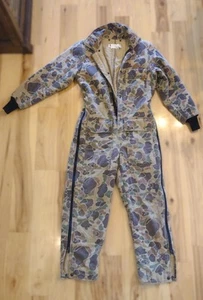 Vintage SAFTBAK Camouflage Camo Hunting Coveralls Size M - Jim "Catfish" Hunter - Picture 1 of 15