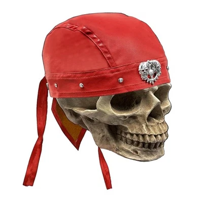 Punk Rock Skull Cycling Bandana Doo Rags Adjustable Cap Metal Rivet Biker Cap - Image 1 of 4