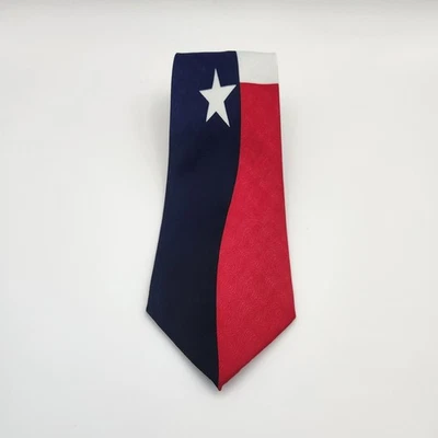 Corbata Bandera Roberto Cellini Texas Western Lone Star EE. UU. Poliéster 56x4" De Colección Foto 1 de 4