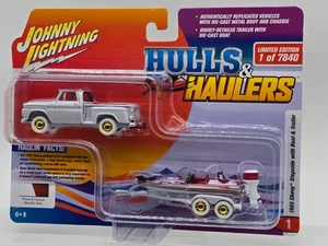 Johnny Lightning Hulls & Haulers 1965 Chevy Stepside w/ Boat Trailer VHTF CHASE - Picture 1 of 6