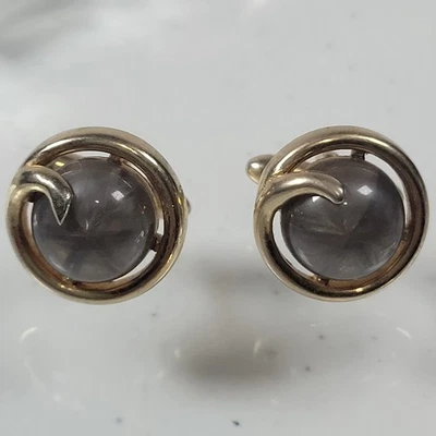 Gemelos de cristal de zafiro Swank Star mediados de siglo tono dorado estilo ojo de gato de colección Foto 1 de 3