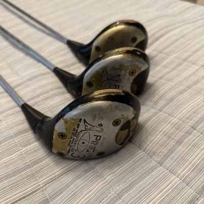 Juego de 2 palos de golf PING EYE, 3,5 y 7 maderas, flexión regular, diestro vintage Foto 1 de 4