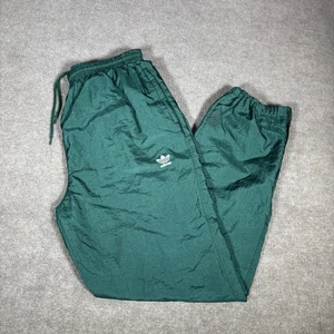 Vintage Adidas Originals Track Pants Mens XL Green Windbreaker Fleece Lined 90s - Picture 1 of 12