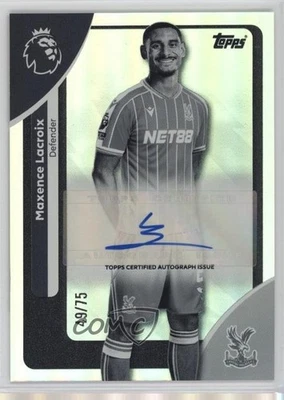 2025 Topps Premier League Black & White Rainbow /75 Maxence Lacroix #AC-ML Auto - Image 1 of 2