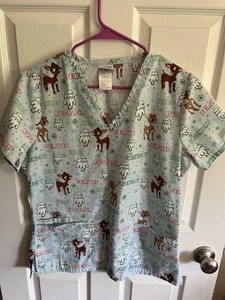 Rudolph Women’s Scrub Top Size S - Picture 1 of 4