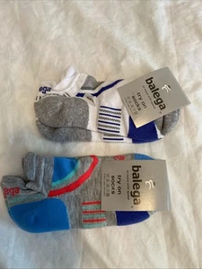 2 New Balega Hidden Comfort Recycled No Show Running Socks - White-Blue SZ M - Picture 1 of 11