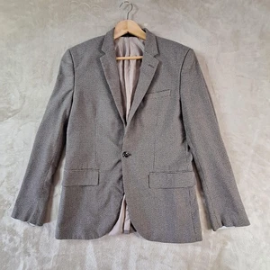 H&M Blazer Jacket Mens 38R Gray Skinny Fit Single Vented Formal Suit Coat 7440 - Picture 1 of 12