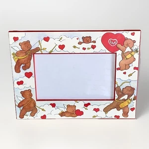 Cornice cuore orsacchiotto cupido San Valentino vintage anni 80 cavalletto retro stampa grafica - Foto 1 di 11