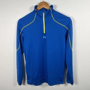 Helly Hansen Mens 1/4 Zip Pullover Shirt Sz M Blue Athletic Athleisure Ski Blue - Picture 1 of 14