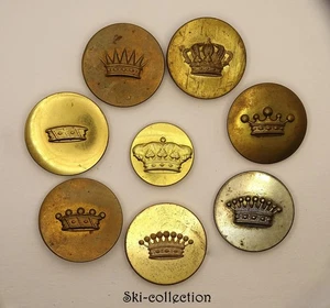 8 Botones Librea Con las Coronas Différents. Francia, XIX° S - Picture 1 of 3